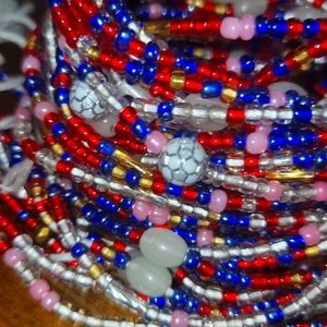 Red white and Blue Belly Chain jewelry waistbeads